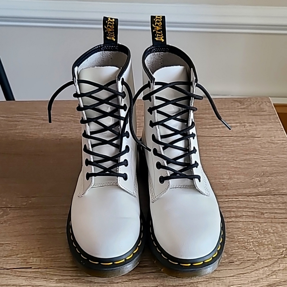 Dr. Martens 1460 8-Eye Patent Boot White Size 7